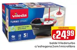 Bolama balde vileda turbo c/ esfregona 2 em 1 microfibra promoção