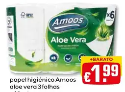 Bolama papel higiênico amoos aloe vera 3 folhas promoção