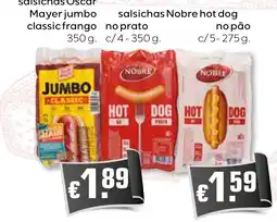 Bolama salsichas Oscar Mayer jumbo classic frango promoção