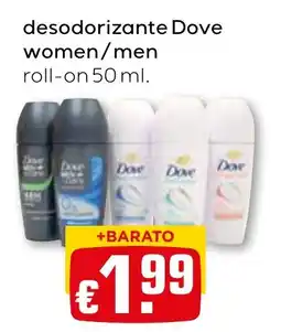 Bolama desodorante dove women/men roll-on promoção