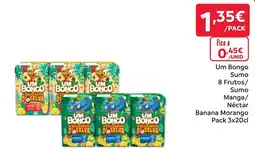 Amanhecer um bongo sumo 8 frutos/sumo manga/néctar banana morango promoção