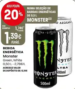 Intermarché Bebida energética monster green, white promoção