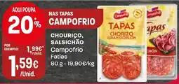Intermarché chouriço, salsichão campo frio fatias promoção