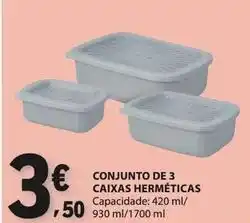 E.Leclerc Conjunto de 3 caixas hermeticas promoção