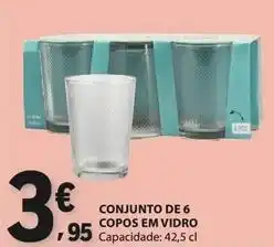 E.Leclerc Conjunto de 6 copos em vidro promoção