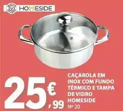 E.Leclerc com - caçarola em inox com fundo termico e tampa de vidro promoção