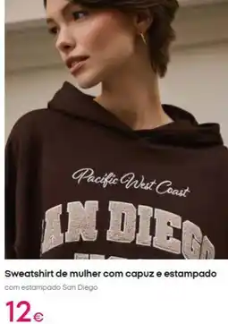 Pepco com - sweatshirt de mulher com capuz e estampado promoção
