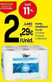 Intermarché Porsi - papel higiênico promoção