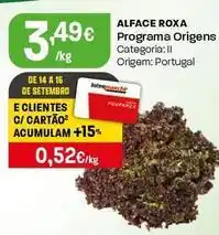 Intermarché Programa origens - alface roxa promoção