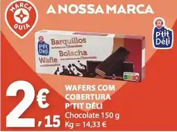 E.Leclerc Wafers com cobertura p'tit déli chocolate promoção