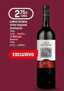 Intermarché Cinco quinas - vino regional alentejano promoção