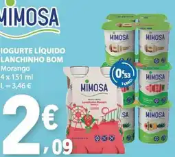 E.Leclerc Mimosa iogurte líquido lanchinho bom morango promoção