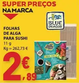 E.Leclerc Folhas de alga para sushi blue dragon promoção