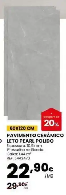 Pavimento cerâmico leto pearl polido