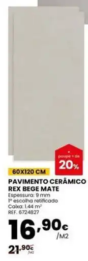 Casa Peixoto Pavimento cerâmico rex bege mate promoção