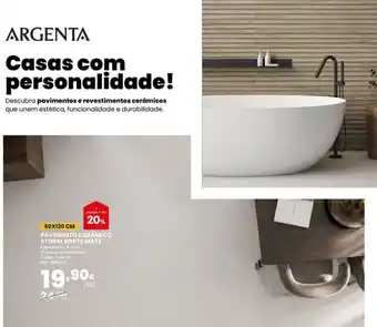 Argenta pavimento cerâmico storm white mate