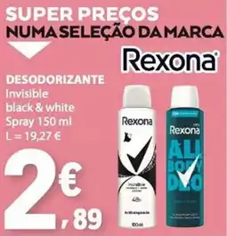 E.Leclerc Desodorante invisible black & white rexona promoção