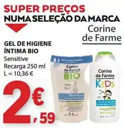 E.Leclerc Gel de higiene íntima bio sensitive corine de farme promoção