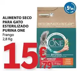 E.Leclerc alimento seco para gato esterilizado purina one frango promoção