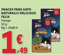 E.Leclerc felix snacks para gato naturally delicious frango promoção