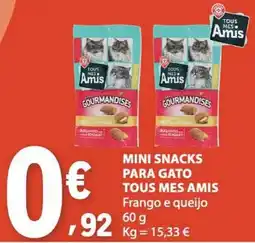 E.Leclerc Mini snacks para gato tous mes amis promoção