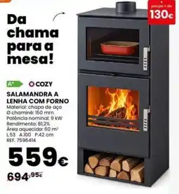 Casa Peixoto Salamandra a lenha com forno cozy promoção