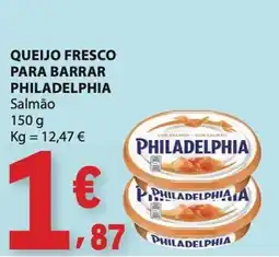 E.Leclerc queijo fresco para barrar philadelphia salmão promoção