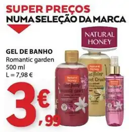 E.Leclerc gel de banho romantic garden natural honey promoção
