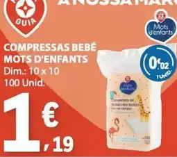 E.Leclerc compressas bebé mots d'enfants promoção