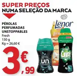 E.Leclerc Pérolas perfumadas unstoppables fresh lenor promoção