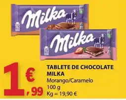 E.Leclerc Tablete de chocolate milka morango/caramelo promoção