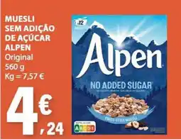 E.Leclerc Muesli sem adição de açúcar alpen original promoção