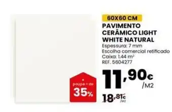 Pavimento cerâmico light white natural