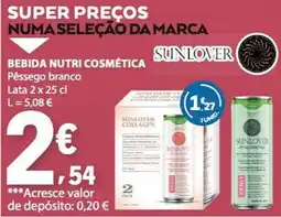 E.Leclerc Bebida nutri cosmética pêssego branco sunlover promoção