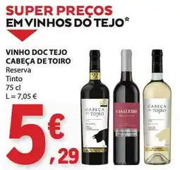 E.Leclerc Vinho doc tejo cabeça de toiro reserva tinto promoção