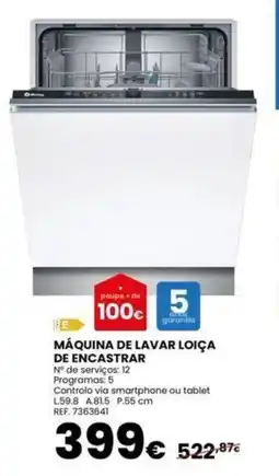 Casa Peixoto Máquina de lavar loiça de encastrar promoção