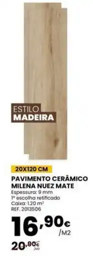 Casa Peixoto Pavimento cerâmico milena nuez mate promoção
