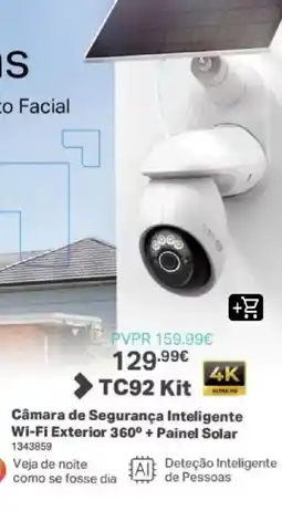 Radio Popular Câmara de Segurança Inteligente Wi-Fi Exterior 360° + Painel Solar promoção