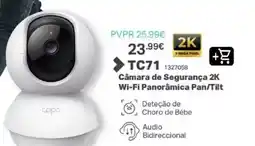 Radio Popular TC71 Câmara de Segurança 2K Wi-Fi Panorâmica Pan/Tilt promoção