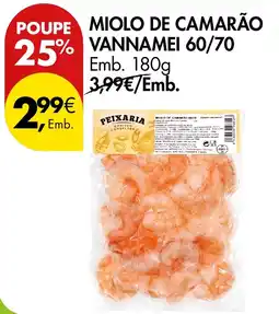 Pingo Doce miolo de camarão vannamei promoção