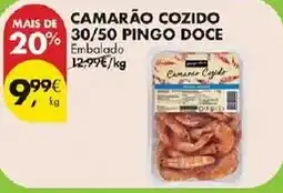 Pingo Doce Camarão cozido 30/50 Pingo Doce promoção