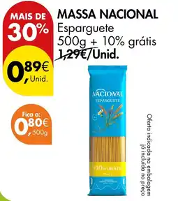Pingo Doce Massa nacional esparguete promoção