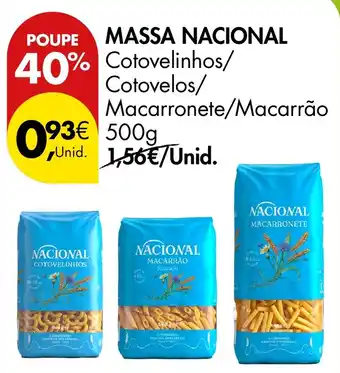 Pingo Doce Massa nacional cotovelinhos/cotovelos/macarronete/macarrão promoção