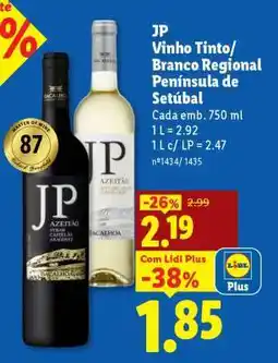 Lidl JP Vinho Tinto/Branco Regional Península de Setúbal promoção