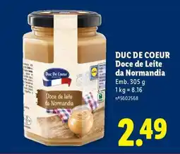 Lidl DUC DE COEUR Doce de Leite da Normandia promoção