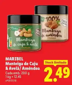Lidl MARIBEL Manteiga de Caju & Avelã/ Amêndoa promoção