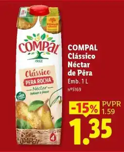 Lidl COMPAL Clássico Néctar de Pêra promoção