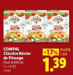Lidl COMPAL Clássico Néctar de Pêssego promoção