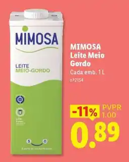 Lidl Mimosa Leite Meio-gordo promoção