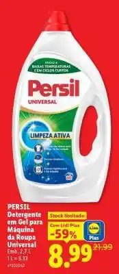 Lidl PERSIL Detergente em Gel para Máquina da Roupa Universal promoção